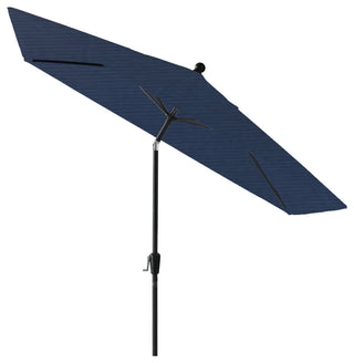 Pismo Dawn 9'x7' Rectangular Premium Push Tilt Market Umbrella, Black Frame, Nav
