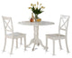Dlbo3-Whi-W 3-Piece Small Kitchen Table-Kitchen Table and 2 Dining Chairs