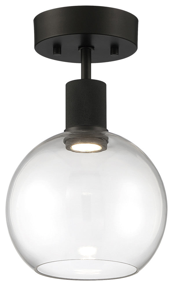 Access Port Nine 1-Light Burgundy LED Semi-Flush Matte Black