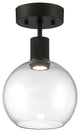 Access Port Nine 1-Light Burgundy LED Semi-Flush Matte Black