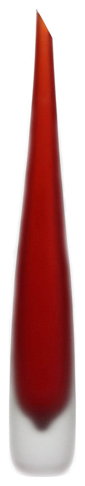 Murano Glass Flute Vase, Red