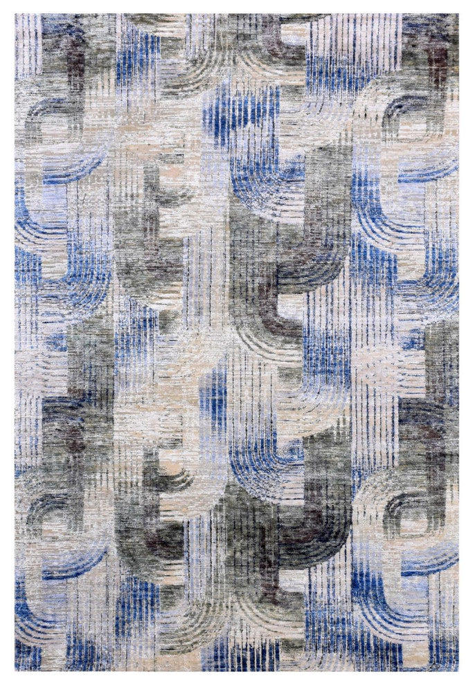 THE INTERTWINED PASSAGE Hand Knotted Silk Textured Wool Oriental Rug, 6'0"x9'0"