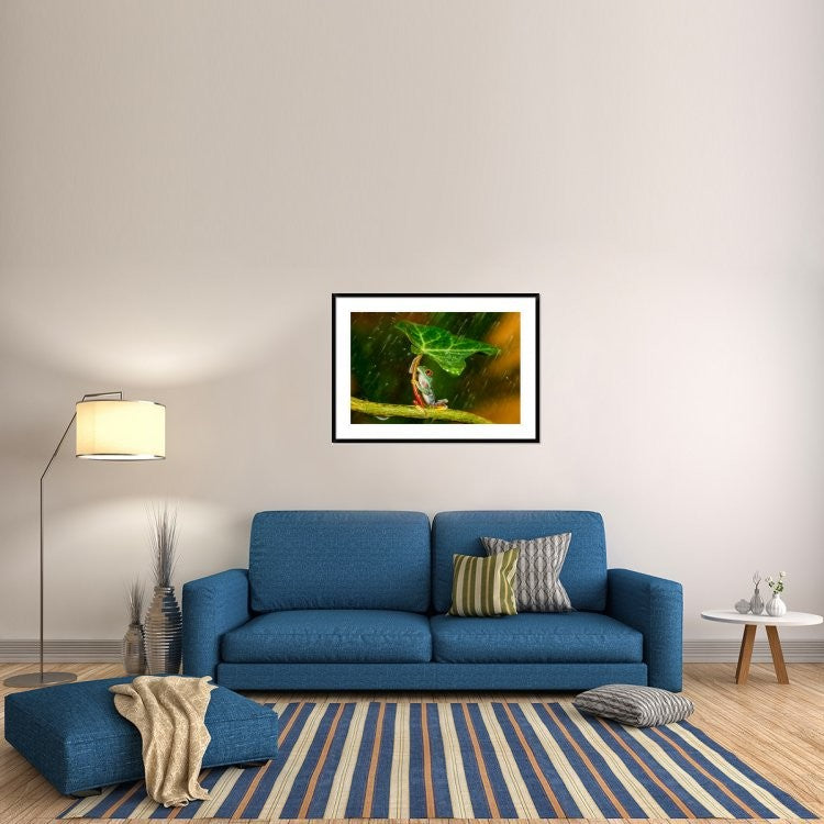 "Ohh Noo - Its Raining" Framed Digital Print by Kutub Uddin, 44x32"