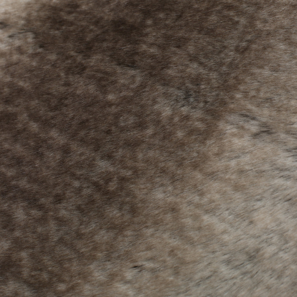 GDF Studio Tuscan Fur Fabric Throw Blanket, Ash White