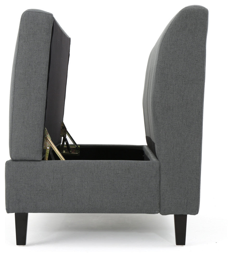 GDF Studio Toro Versatile Modern Fabric Storage Loveseat, Charcoal