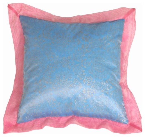 Pillow Decor, Bohemian Blue Pillow, 16"x16"
