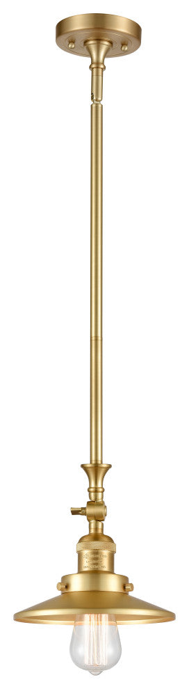 Railroad 1 Light Mini Pendant, Satin Gold, Satin Gold