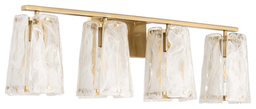 Quorum International 5575-4 Prestige 4 Light 33"W Vanity Light - Aged Brass