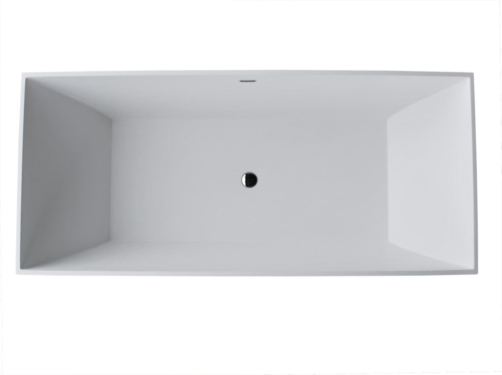 ANZZI Kayenge 5.9-ft Solid Surface Freestanding Tub, Matte White