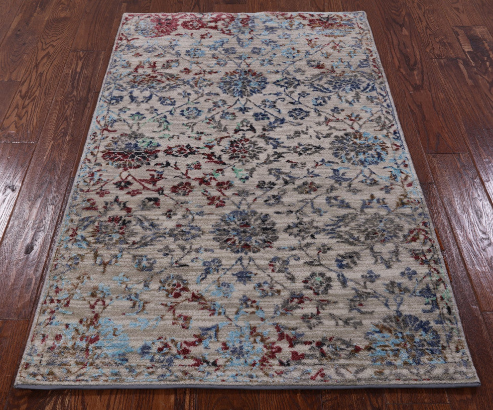 3' 2" X 5' 0" Persian Wool and Silk Hand Knotted Rug Q6324
