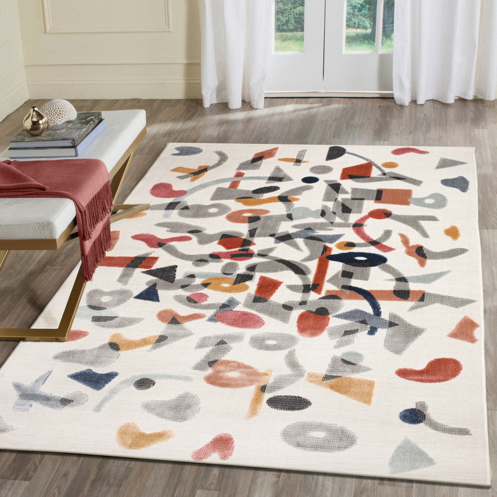 Canyon Mobil Indoor/Outdoor Rug, Ivory, 3'2"x4'11"