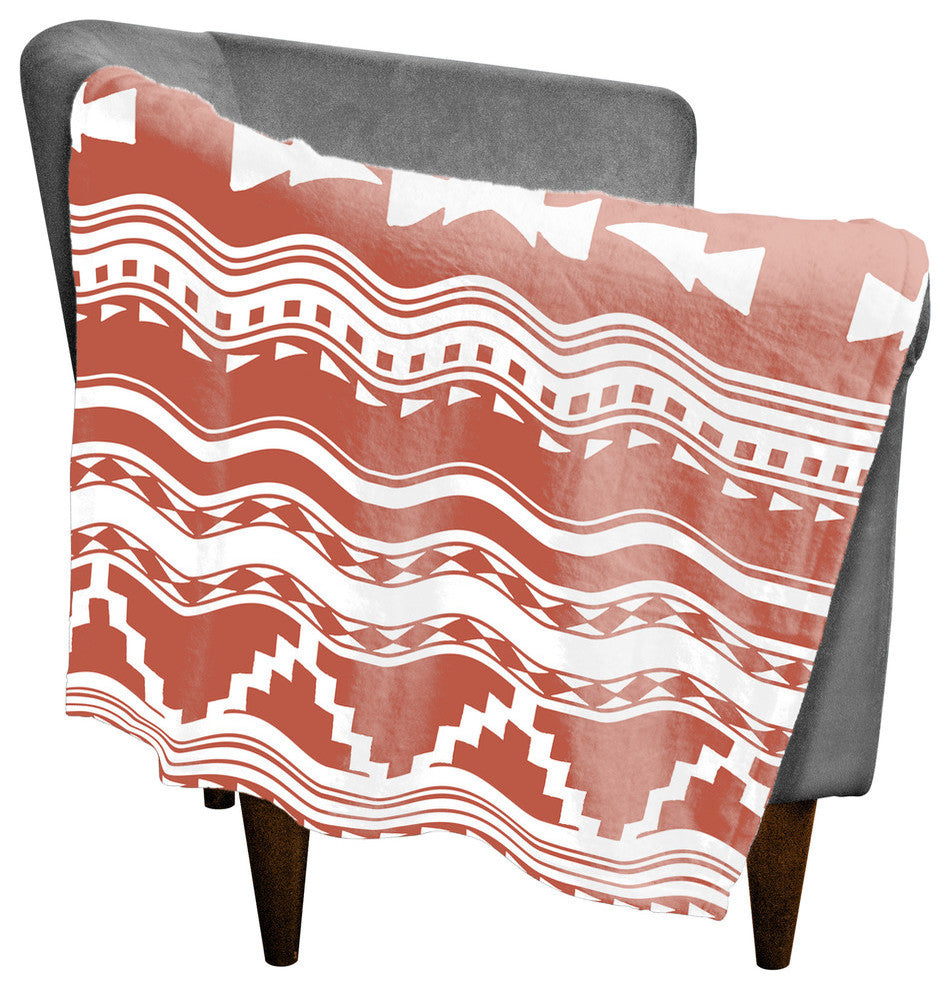 Orange Southwestern Style Pattern 30x40 Coral Fleece Blanket