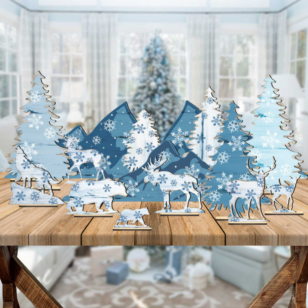15 Pieces Winter Village Set