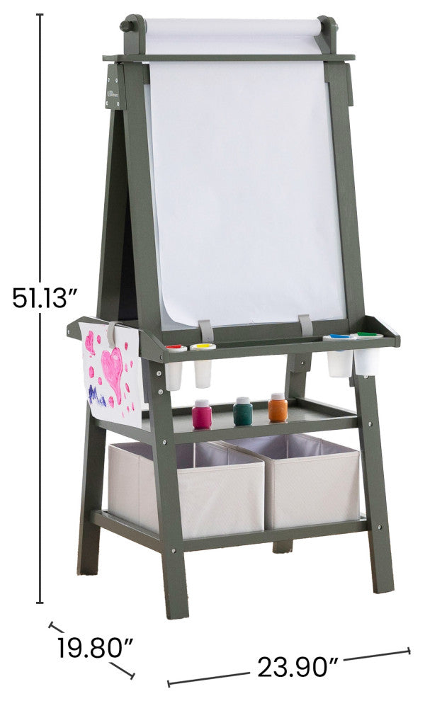 Little Partners Deluxe Learn and Play Art Center, Olive Green