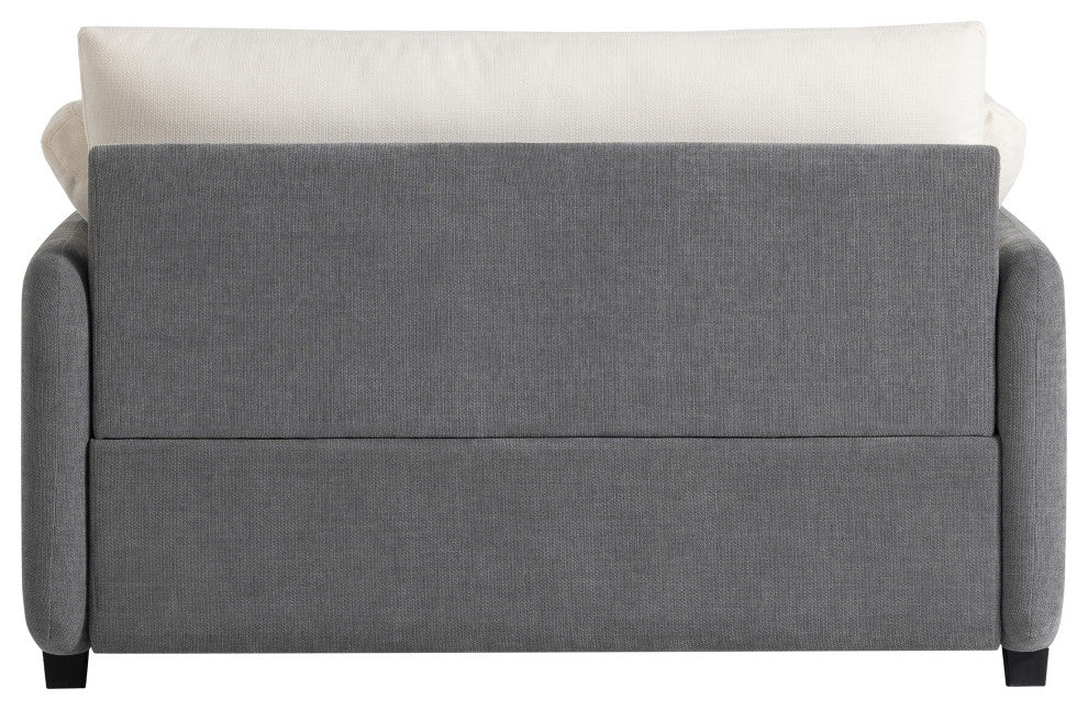 GDF Studio Oversized Chenille Upholstered Accent Armchair With Pillows, Gray