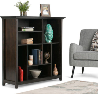 Amherst Solid Wood Multi Cube Bookcase And Storage Unit, Hickory Brown