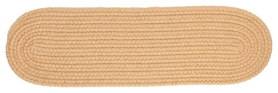 Rhody Rug Wool Solid Stair Tread Rug, Wheat, 8"X28"