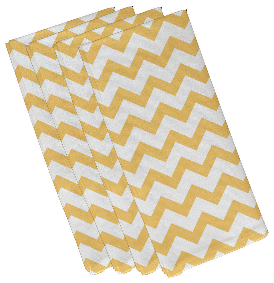 Chevron Decorative Napkin, Yellow, Set of 4