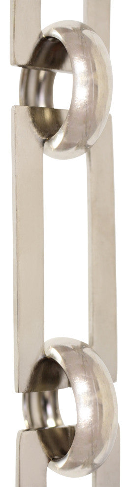 RCH Hardware Brass Rectangle Chandelier Chain, 3', Polished Nickel, U55