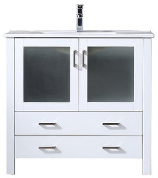 Volez 36" Single Bathroom Vanity Cabinet Integrated Top Integrated Square Sink