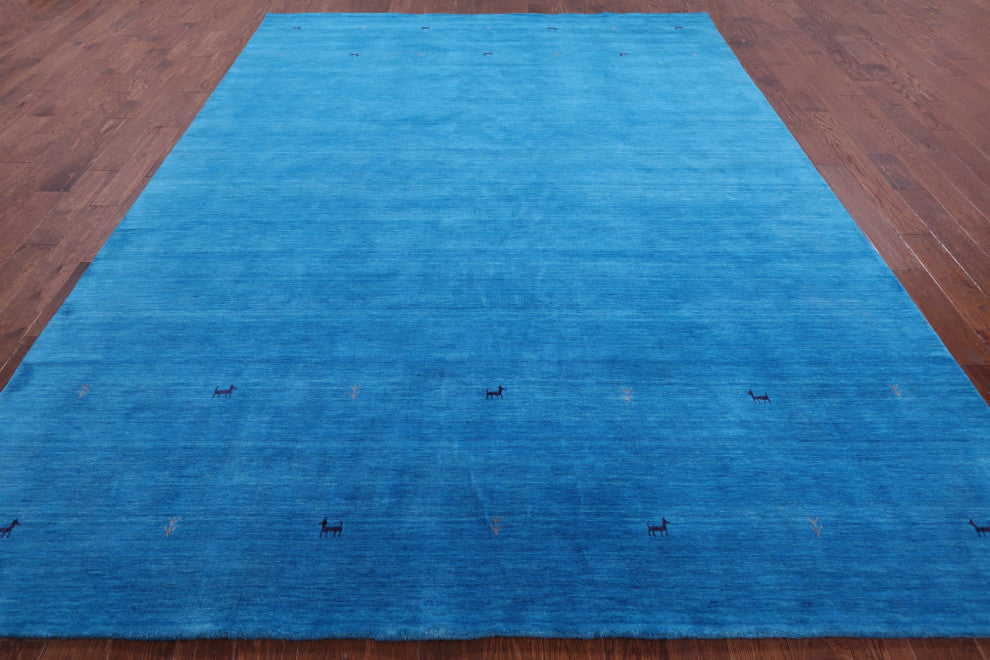 9' 0" X 12' 0" Persian Gabbeh Handmade Wool Rug - Q15205