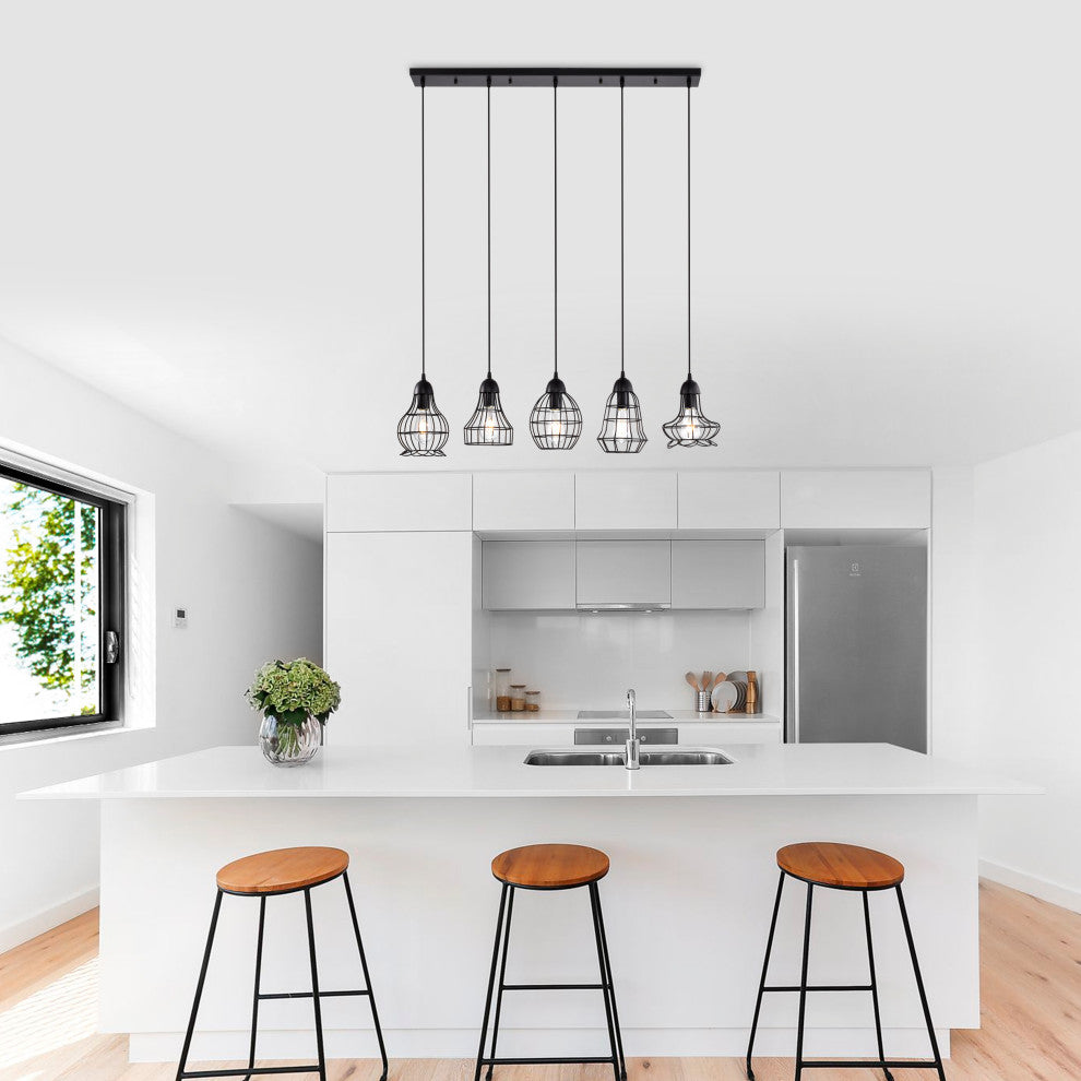 Thoas 5-Light Black Cluster Pendant