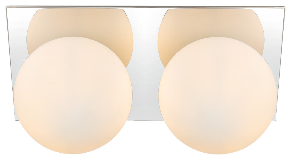 2 Light Chrome And Frosted White Bath Sconce
