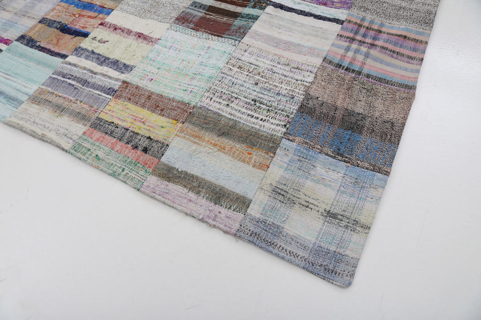 Rug N Carpet - Handmade Anatolian 6' 7'' x 9' 11'' Unique Patchwork Kilim Rug