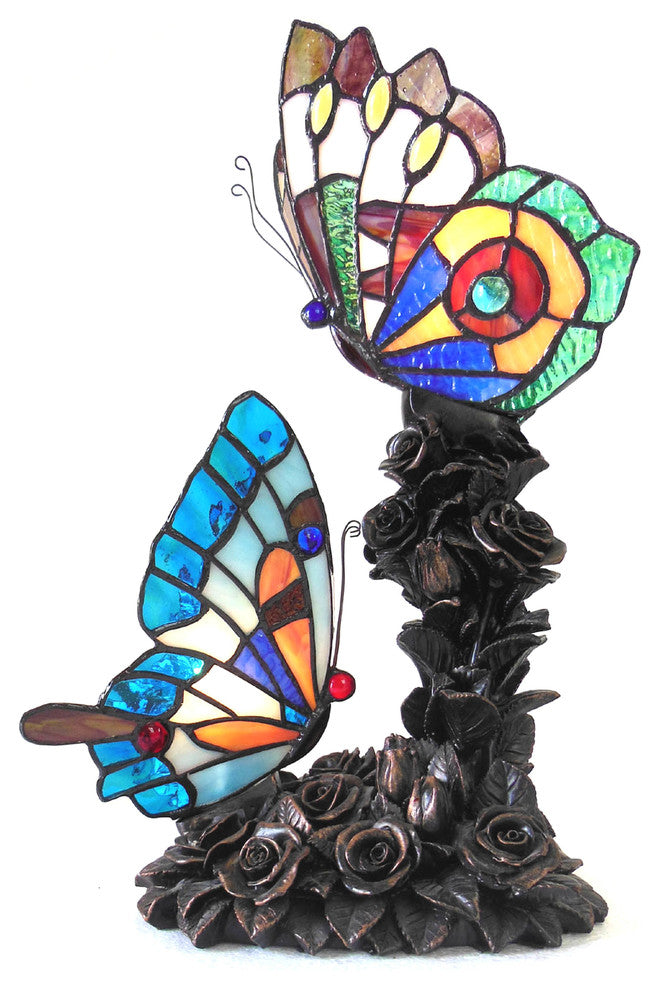 Edith 2  2-Light Butterfly Table Lamp 10"