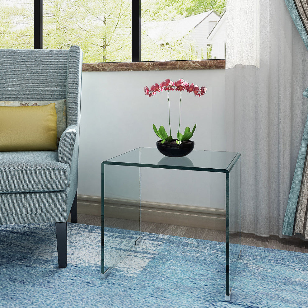 Whole Tempered Glass Coffee Table Clear End Table Transparent Side Table