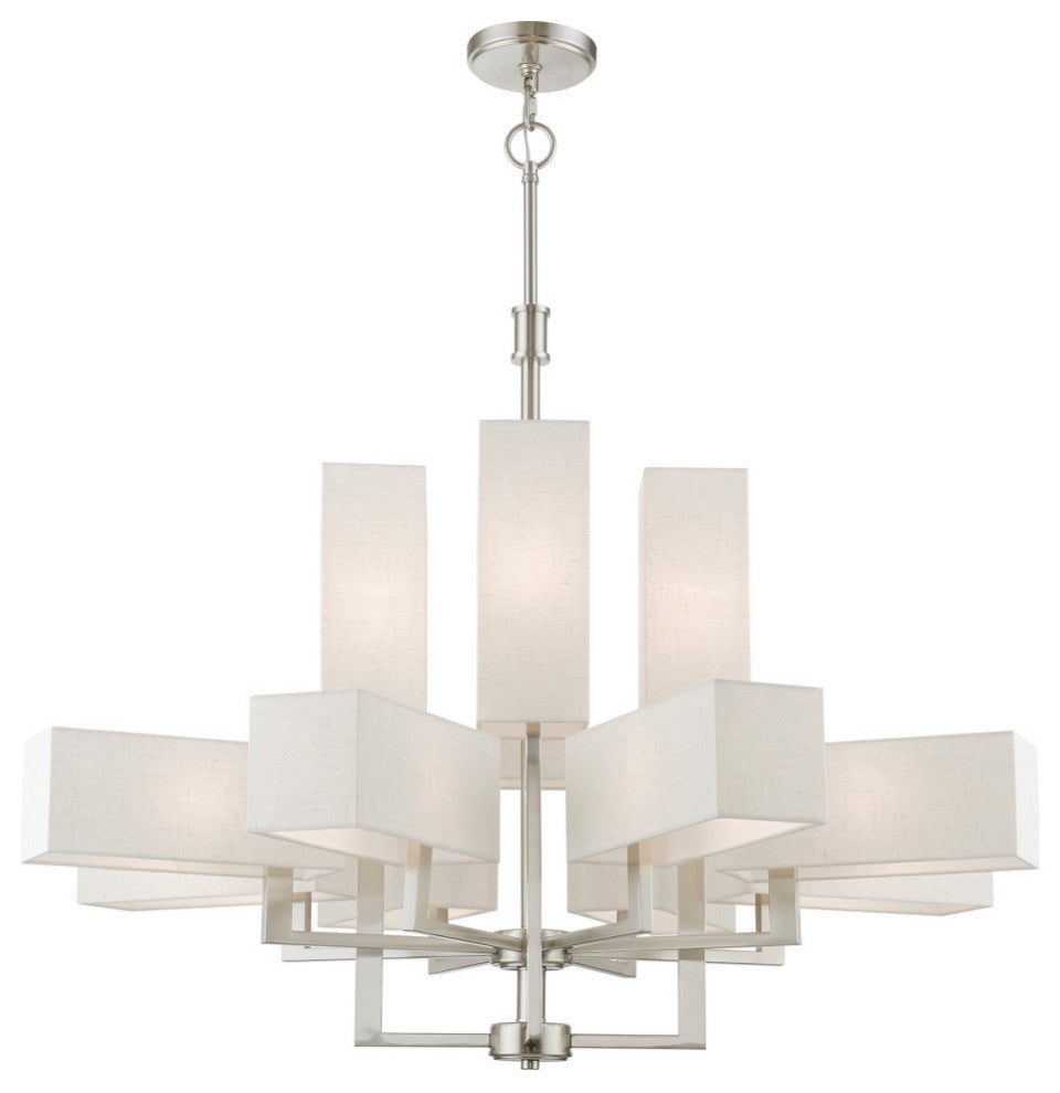 Rubix 12 Light Brushed Nickel Extra Large Foyer Chandelier