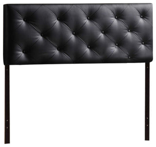 Baltimore Modern Queen Black Faux Leather Upholstered Headboard