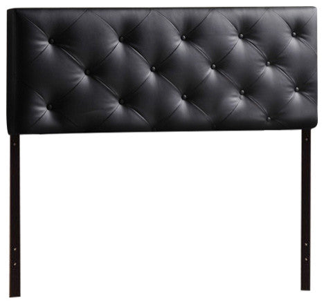 Baltimore Modern Queen Black Faux Leather Upholstered Headboard