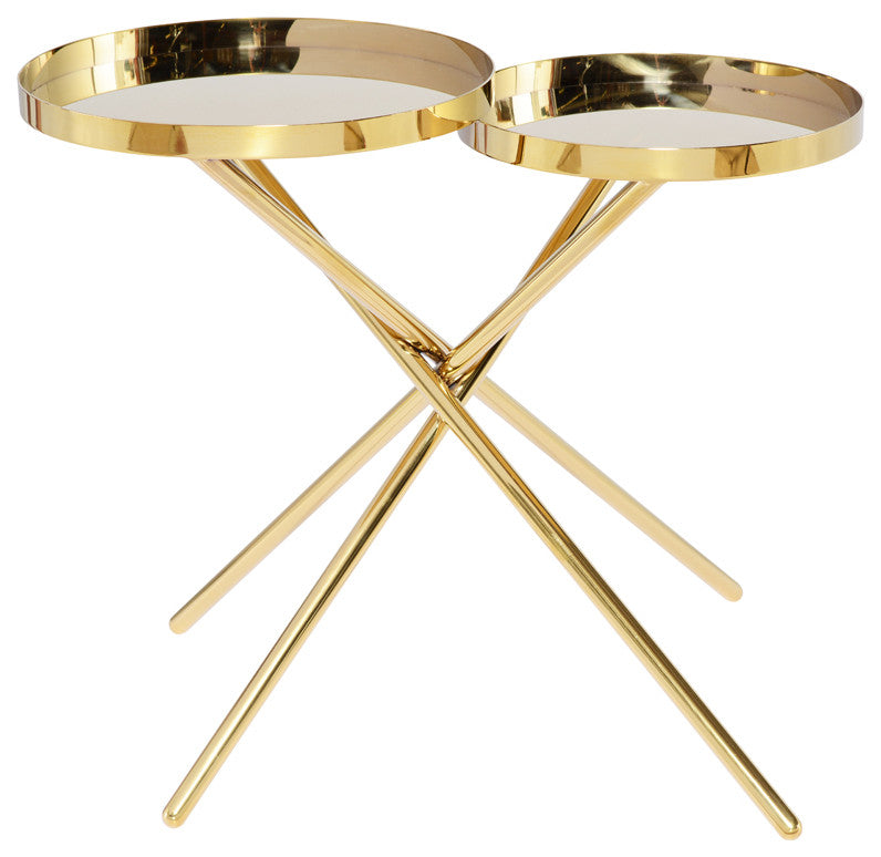 Olivia Side Table in Polished Gold Stainless Steel