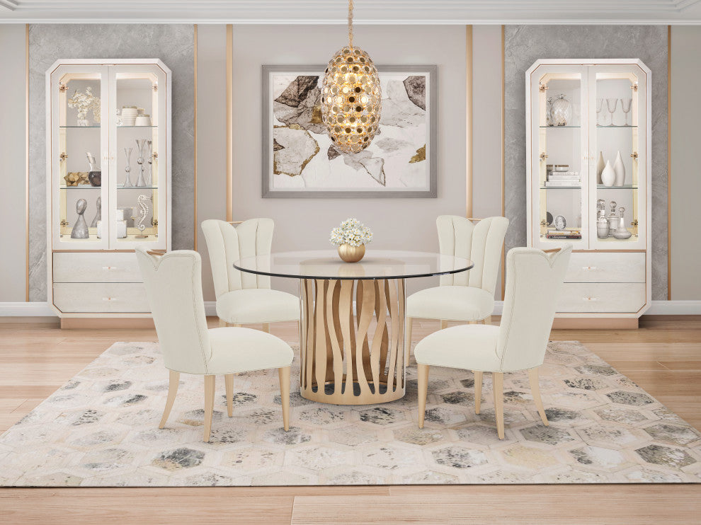 La Rachelle Round Dining Table - Champagne