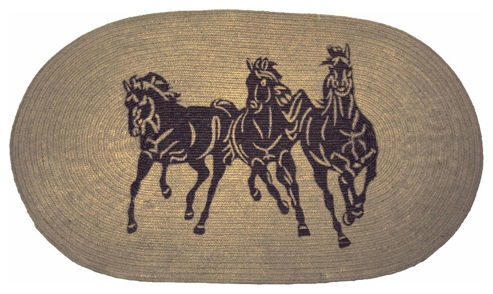 3 Horse Jute Rug