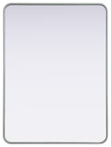 Home Living Contour Metal Rectangle Mirror 30x40, Silver