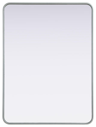 Home Living Contour Metal Rectangle Mirror 30x40, Silver