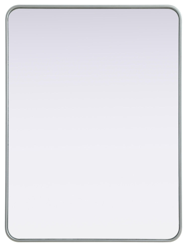 Home Living Contour Metal Rectangle Mirror 30x40, Silver