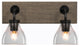 Oxbridge, Bath Bar, Matte Black & Painted Distressed Metal, 6.25" Clear Bubble