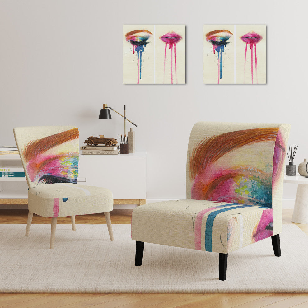 Eyes & Lips With Vivid Make Up Chair, Slipper Chair