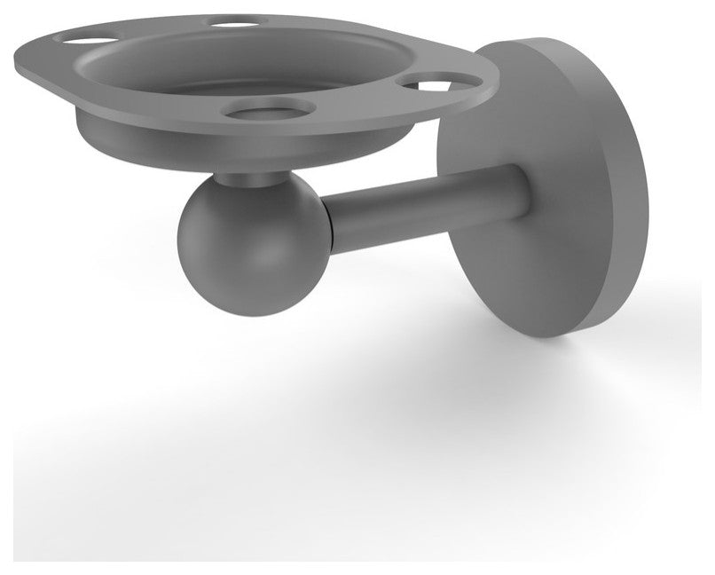 Skyline Toothbrush Holder With Twist Accents, Matte Gray