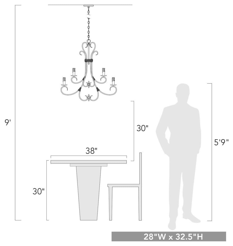 Golden Lighting Homestead Rubbed Bronze 9Light Candelabra Chandelier