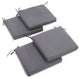 20"x19" Twill Chair Cushion, Set of 4, Gray