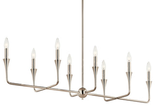 Alvaro 45.5" 8 Light Linear Chandelier, Polished Nickel, 8 Light
