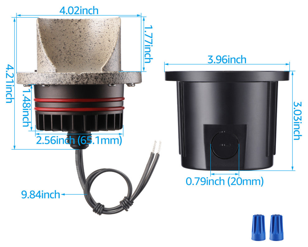 LEONLITE 6-Pack 12V Well Lights Low Voltage, 6W LED In-Ground Landscape Lighting