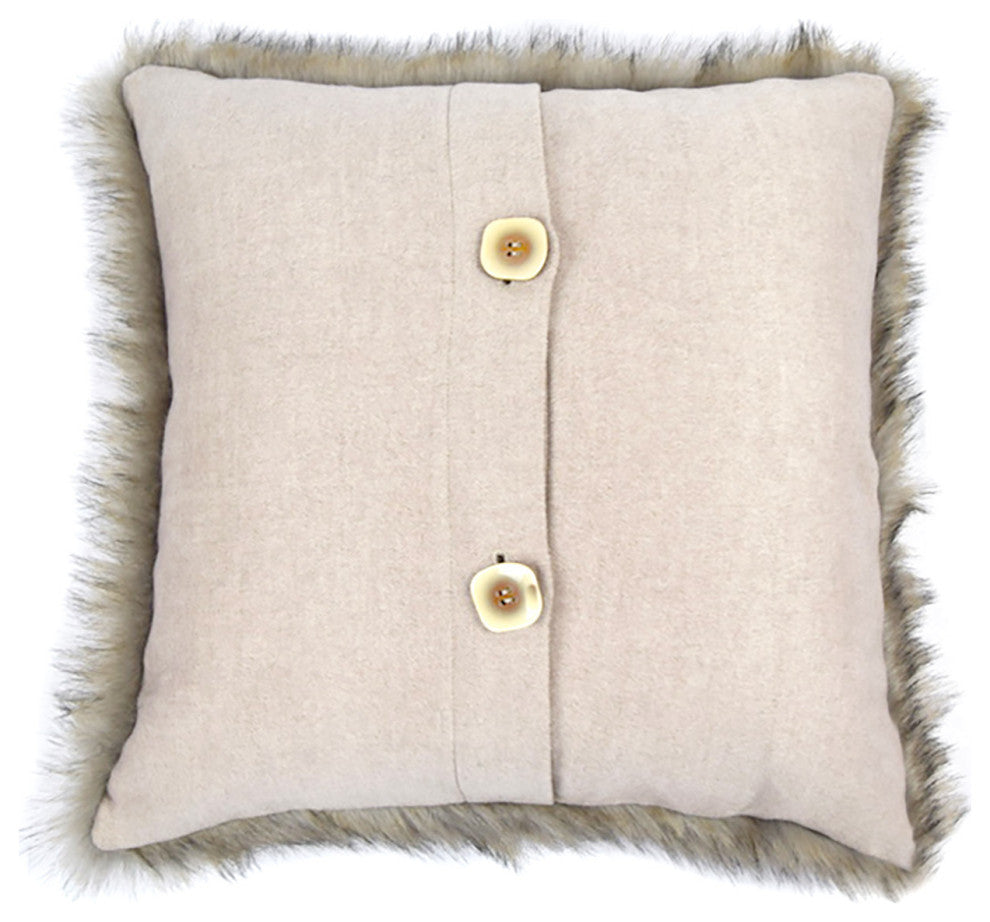 LUZIO Sable Vegan Faux Fur Pillow Cover 19.6x19.6