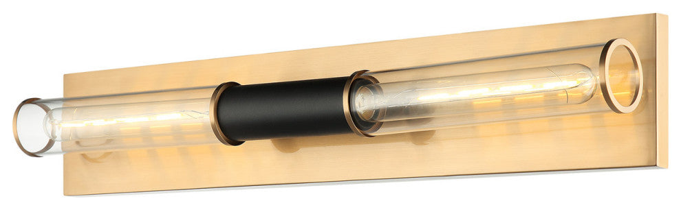 Matteo Lighting W61202MBAG Wall Sconce, Matte Black / Aged Gold Brass Finish