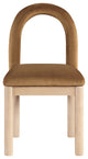 Conrad Upholstered Dining Chair, Saddle, Velvet, Natural Finish