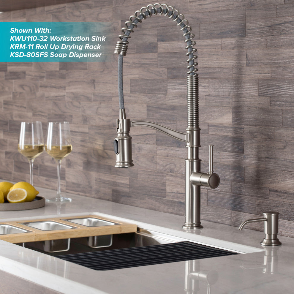 Sellette Pull-Down Kitchen Faucet Spot Free, Soap Dispenser